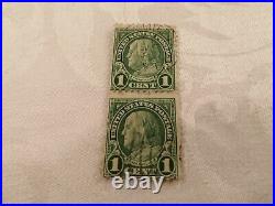 Franklin Double Coil 1 CENT Stamps-Used Condition