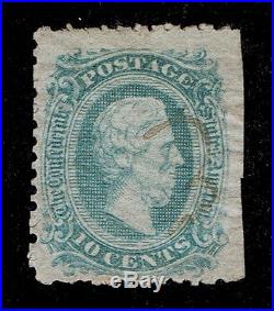 GENUINE SCOTT CSA #11e USED 1863 LIGHT BLUE PF CERT PERFORATED ESTATE CLOSEOUT