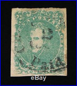 Genuine Confederate Csa Scott #3 Green 2¢ Used Paid In Town Cds Hoyer & Ludwig