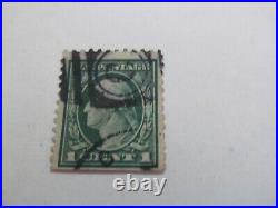 George Washington 1 cent green stamp, used stamp