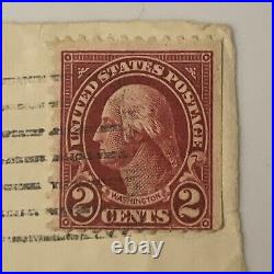 George Washington 2-Cent Stamp Used, Straight Edge right side, Rare 1923