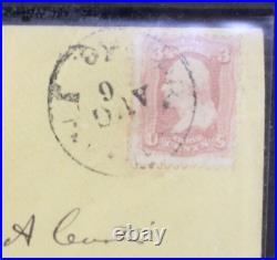 George Washington 3 Cent Stamp Hand Canceled on Original Letter