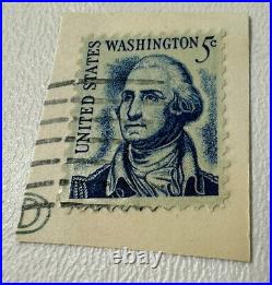 George Washington 5 Cent Blue United States Postage Stamp Vintage