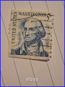 George Washington 5 Cent Blue United States Postage Stamp Vintage