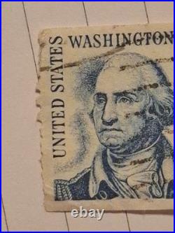 George Washington 5 Cent Blue United States Postage Stamp Vintage