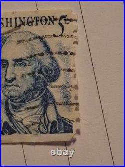 George Washington 5 Cent Blue United States Postage Stamp Vintage