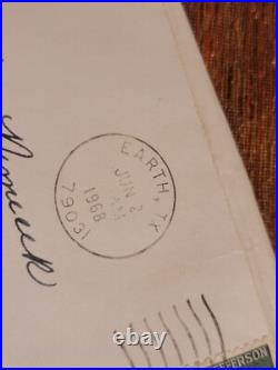 George Washington BLUE +THOMAS JEFFERSON Postage 1967 Used EARTH TEXAS