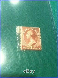 George Washington RARE 2 cent stamp Fancy Cancel Red Brown Color Free Shipping