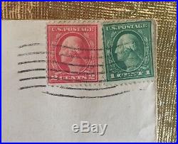 George Washington Rare Green 1 cent Stamp & Rare Red 2 cent Stamp PO Mark 1918