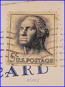 George washington 5 cent stamp 1962 United States cent postmarked 1966 IOWA