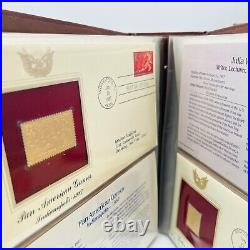 Golden Replicas Of United States Stamps Lot 4 Binders Over 150 22kt Gold Stamps