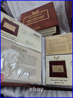 Golden Replicas Of United States Stamps Lot Of 3 Binders 142 total 22k Gold