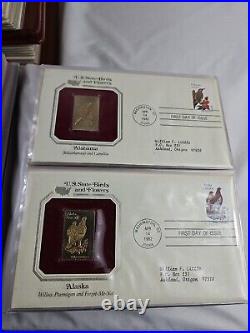 Golden Replicas Of United States Stamps Lot Of 3 Binders 142 total 22k Gold