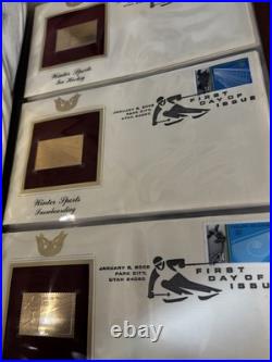 Golden Replicas of United States Stamps 22 golden stamps with explanation card Golden Replicas of United States Stamps 22 golden stamps with explanation card