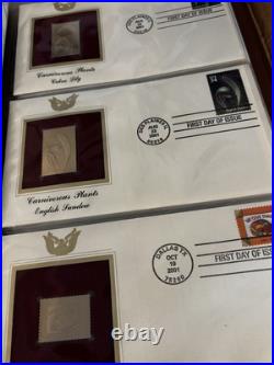 Golden Replicas of United States Stamps 22 golden stamps with explanation card Golden Replicas of United States Stamps 22 golden stamps with explanation card