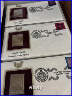Golden Replicas of United States Stamps 22 golden stamps with explanation card Golden Replicas of United States Stamps 22 golden stamps with explanation card