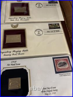 Golden Replicas of United States Stamps 22 golden stamps with explanation card Golden Replicas of United States Stamps 22 golden stamps with explanation card