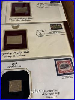 Golden Replicas of United States Stamps 22 golden stamps with explanation card Golden Replicas of United States Stamps 22 golden stamps with explanation card