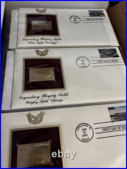 Golden Replicas of United States Stamps 22 golden stamps with explanation card Golden Replicas of United States Stamps 22 golden stamps with explanation card