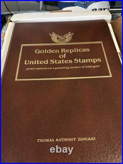 Golden Replicas of United States Stamps 22 golden stamps with explanation card Golden Replicas of United States Stamps 22 golden stamps with explanation card