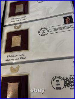 Golden Replicas of United States Stamps 22 golden stamps with explanation card Golden Replicas of United States Stamps 22 golden stamps with explanation card