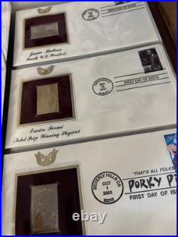 Golden Replicas of United States Stamps 22 golden stamps with explanation card Golden Replicas of United States Stamps 22 golden stamps with explanation card