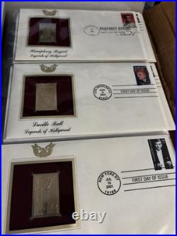 Golden Replicas of United States Stamps 22 golden stamps with explanation card Golden Replicas of United States Stamps 22 golden stamps with explanation card