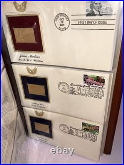 Golden Replicas of United States Stamps in 22K Gold 1988-1990 (58 Stamps) Nice Golden Replicas of United States Stamps in 22K Gold 1988-1990 (58 Stamps) Nice