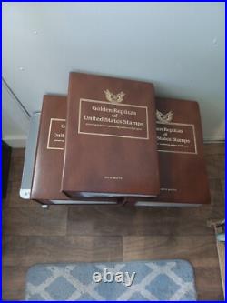 Golden Replicas of United States Stamps in 22K Gold 3 albums total 182 stamps Golden Replicas of United States Stamps in 22K Gold 3 albums total 182 stamps
