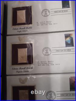 Golden Replicas of United States Stamps in 22K Gold 3 albums total 182 stamps Golden Replicas of United States Stamps in 22K Gold 3 albums total 182 stamps