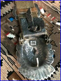 Gorgeous Handmade & Hand Stamped Sterling Silver Navajo Concho Belt
