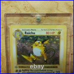 Grey Stamp Raichu 14/102 1999 Base Set 1st Edition Shadowless Pokemon Card