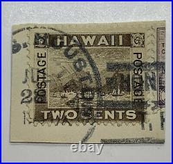 HAWAII 2c STAMP WITH INTERESTING S. HOUSTON AND HONOLULU SOTN SON CANCELS