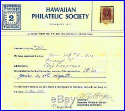 HAWAII Scott 7 Type II Rare Jackson Manuscript Used 4 Margins HPS Certificate