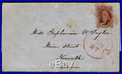 HERRICKSTAMP UNITED STATES Sc. # 1 2 Red Square Cancels, VF Used