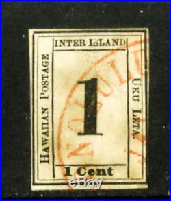 Hawaii Stamps # 19 USED Rarity 4 Margins Scott Value $10,000.00