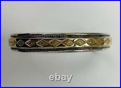 Hopi Victor Coochwytewa 14K Gold and Sterling Silver Stamped Cuff