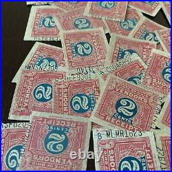 Huge Investor Lot Of 50 Ohio Vendor 2c Receipt U. S. Stamps Lot