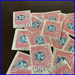 Huge Investor Lot Of 50 Ohio Vendor 2c Receipt U. S. Stamps Lot