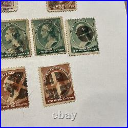 Interesting United States Lot Of 8 Us Fancy Cancels Quarter Circles Stamps #19