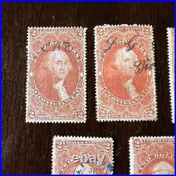 Investor Lot Of 8 Us $2 Long Revenue Conveyance Stamps