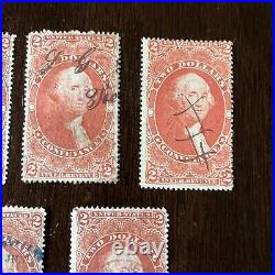 Investor Lot Of 8 Us $2 Long Revenue Conveyance Stamps