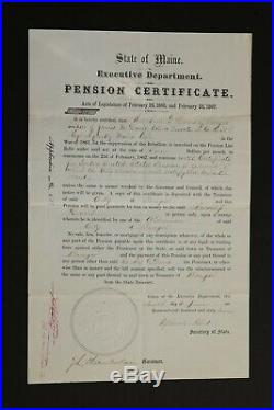 Joshua Chamberlain Signed 1867 Document, Civil War Gettysburg Medal of Honor