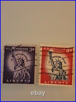 LIBERTY USED PURPLE 3 cent And RED 11 Cent Lady In God We Trust