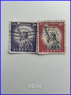 LIBERTY USED PURPLE 3 cent And RED 11 Cent Lady In God We Trust