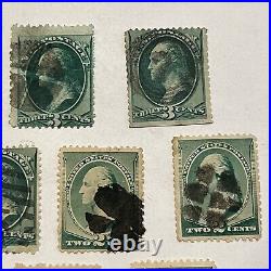 LOT OF 10 DIFFERENT FANCY CANCELS ON 1800's WASHINGTON UNITED STATES STAMPS #14