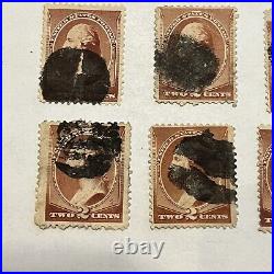 LOT OF 10 US BLOB FANCY CANCELS ON 1800's STAMPS #21