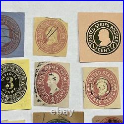 LOT OF 15 DIFFERENT UNITED STATES CUT SQUARES CORNERS 1800's EARLY 1900's