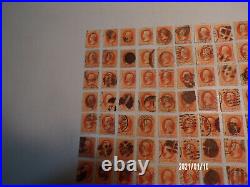 Lot-100 Used United States Off Paper #183 Jackson 2c Stamps-Catalog value $500