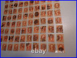 Lot-100 Used United States Off Paper #183 Jackson 2c Stamps-Catalog value $500